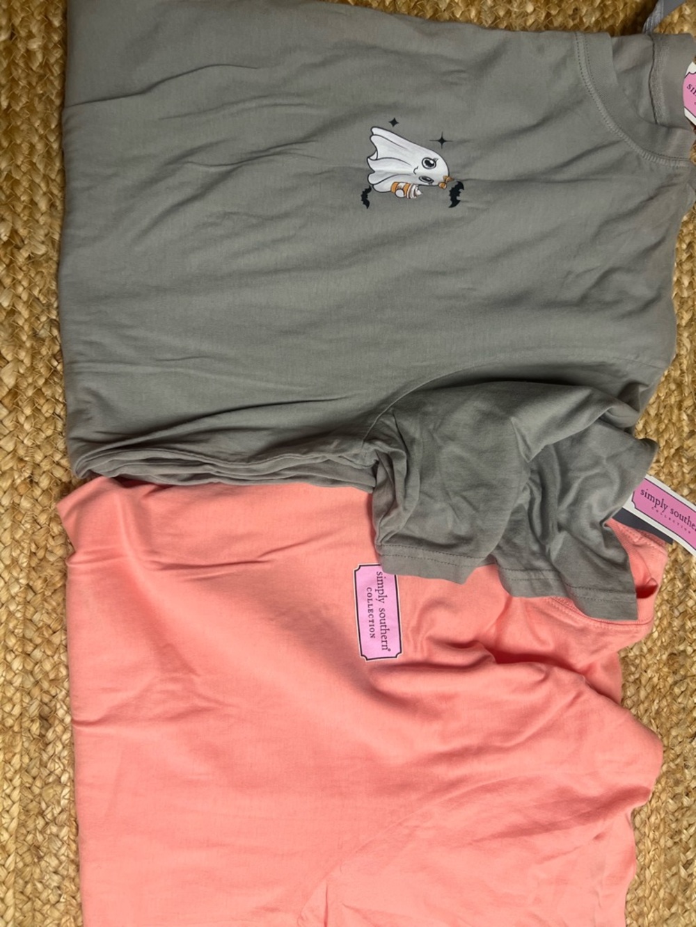 Simply Southern Gray Ghost Tee & Coral Short-Sleeve Tee size XL & XXL